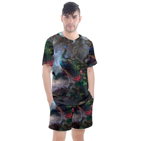 Peacock Art Painting Men s Mesh T-shirt And Shorts Set by Ndabl3x