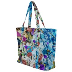 Fish The Ocean World Underwater Fishes Tropical Zip Up Canvas Bag by Ndabl3x