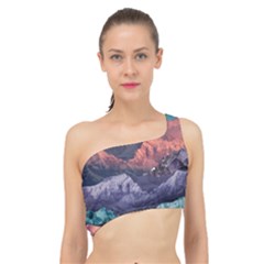 Adventure Psychedelic Mountain Spliced Up Bikini Top  by Ndabl3x