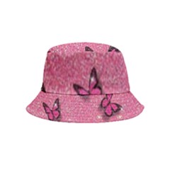 Pink Glitter Butterfly Inside Out Bucket Hat (kids) by Ndabl3x