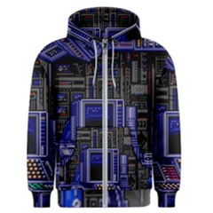 Blue Computer Monitor With Chair Game Digital Art Men s Zipper Hoodie by Bedest