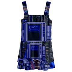 Blue Computer Monitor With Chair Game Digital Art Kids  Layered Skirt Swimsuit by Bedest