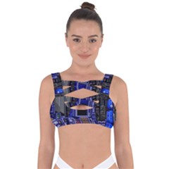 Blue Computer Monitor With Chair Game Digital Art Bandaged Up Bikini Top by Bedest