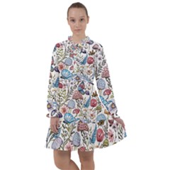 Mushroom Pattern All Frills Chiffon Dress by Valentinaart