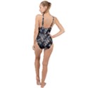 Black And Gray Circuit Board Computer Microchip Digital Art High Neck One Piece Swimsuit View2