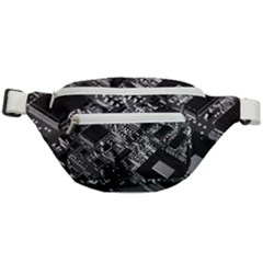 Black And Gray Circuit Board Computer Microchip Digital Art Fanny Pack by Bedest