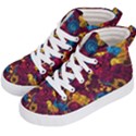 Psychedelic Digital Art Colorful Flower Abstract Multi Colored Kids  Hi-Top Skate Sneakers View2