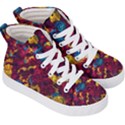 Psychedelic Digital Art Colorful Flower Abstract Multi Colored Kids  Hi-Top Skate Sneakers View3