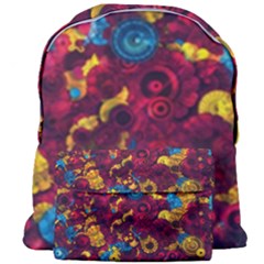 Psychedelic Digital Art Colorful Flower Abstract Multi Colored Giant Full Print Backpack by Bedest