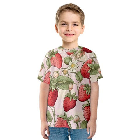 Strawberry Fruit Kids  Sport Mesh T-shirt by Bedest