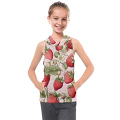 Strawberry Fruit Kids  Sleeveless Hoodie by Bedest