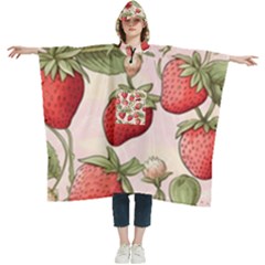 Strawberry Fruit Women s Hooded Rain Ponchos by Bedest