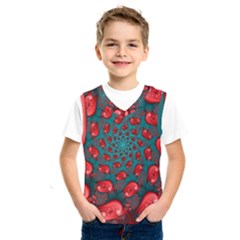 Fractal Red Spiral Abstract Art Kids  Basketball Tank Top by Proyonanggan