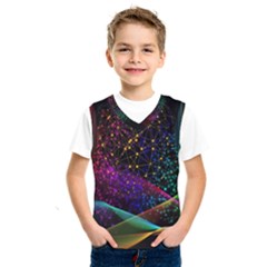 Particles Waves Line Multicoloured Kids  Basketball Tank Top by Proyonanggan