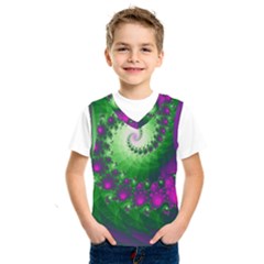 Fractal Spiral Purple Art Green Art Kids  Basketball Tank Top by Proyonanggan