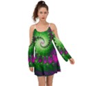 Fractal Spiral Purple Art Green Art Boho Dress View1