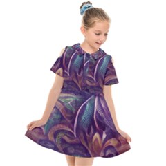 Abstract African Art Backdrop Kids  Short Sleeve Shirt Dress by Proyonanggan