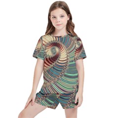 Fractal Strange Unknown Abstract Kids  T-shirt And Sports Shorts Set by Proyonanggan