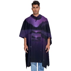 Dark Purple Aesthetic Landscape Men s Hooded Rain Ponchos by Sarkoni