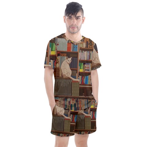 Library Aesthetic Men s Mesh T-shirt And Shorts Set by Sarkoni