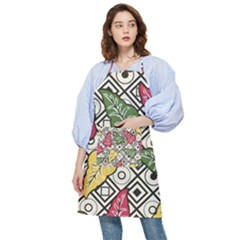 Leaves Foliage Batik Seamless Pocket Apron by Sarkoni