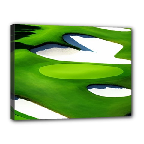 Golf Course Par Green Canvas 16  X 12  (stretched) by Sarkoni