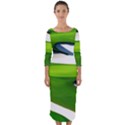 Golf Course Par Green Quarter Sleeve Midi Bodycon Dress View1