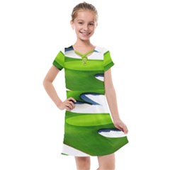 Golf Course Par Green Kids  Cross Web Dress by Sarkoni