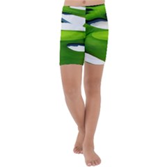 Golf Course Par Green Kids  Lightweight Velour Capri Yoga Leggings by Sarkoni