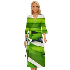 Golf Course Par Green Midsummer Wrap Dress by Sarkoni