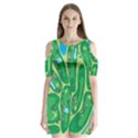 Golf Course Par Golf Course Green Shoulder Cutout Velvet One Piece View1