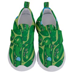 Golf Course Par Golf Course Green Kids  Velcro No Lace Shoes by Sarkoni