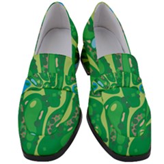 Golf Course Par Golf Course Green Women s Chunky Heel Loafers by Sarkoni