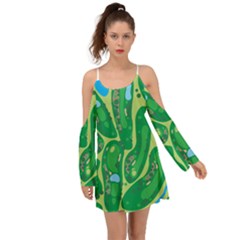 Golf Course Par Golf Course Green Boho Dress by Sarkoni