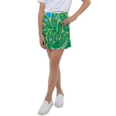 Golf Course Par Golf Course Green Kids  Tennis Skirt by Sarkoni