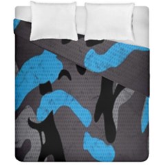 Blue, Abstract, Black, Desenho, Grey Shapes, Texture Duvet Cover Double Side (california King Size) by nateshop