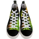 Machine Technology Circuit Electronic Computer Technics Detail Psychedelic Abstract Pattern Men s Mid-Top Canvas Sneakers View1