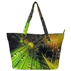 Machine Technology Circuit Electronic Computer Technics Detail Psychedelic Abstract Pattern Full Print Shoulder Bag by Sarkoni