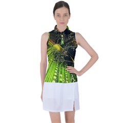 Machine Technology Circuit Electronic Computer Technics Detail Psychedelic Abstract Pattern Women s Sleeveless Polo T-shirt by Sarkoni