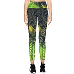 Machine Technology Circuit Electronic Computer Technics Detail Psychedelic Abstract Pattern Pocket Leggings  by Sarkoni