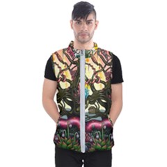 Psychedelic Funky Trippy Men s Puffer Vest by Sarkoni