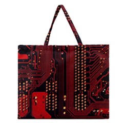 Technology Computer Circuit Zipper Large Tote Bag by Sarkoni