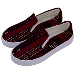 Technology Computer Circuit Kids  Canvas Slip Ons by Sarkoni