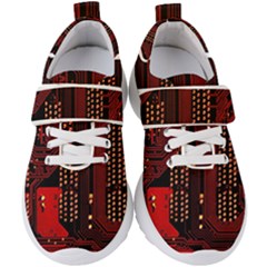 Technology Computer Circuit Kids  Velcro Strap Shoes by Sarkoni