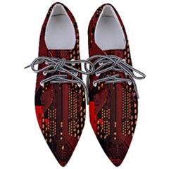 Technology Computer Circuit Pointed Oxford Shoes by Sarkoni