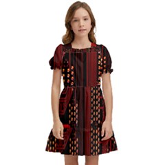 Technology Computer Circuit Kids  Puff Sleeved Dress by Sarkoni