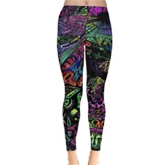 Trippy Dark Psychedelic Everyday Leggings  by Sarkoni