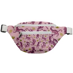 Pink Tigers And Tropical Leaves Patern Fanny Pack by Sarkoni