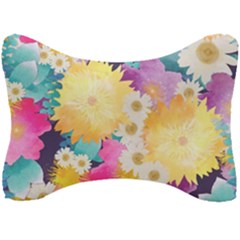 Watercolors Flowers Seat Head Rest Cushion by LalyLauraFLM