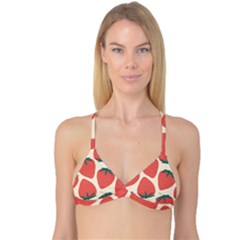 Seamless Strawberry Pattern Vector Reversible Tri Bikini Top by Grandong